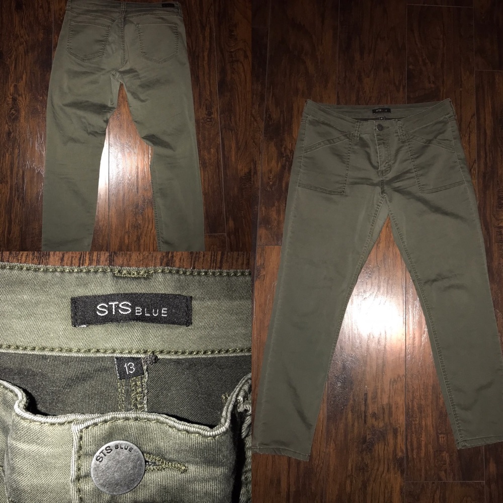 Olive green jeans, size 13